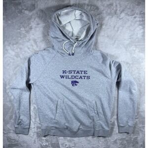 Kansas State Wildcats Hoodie Mens Gray NCAA College Pullover Fleece Sweatshirt